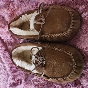 Girls fur lined moccasins